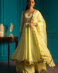 Lime Anarkali Suit Set