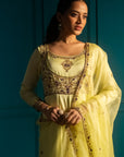 Lime Anarkali Suit Set