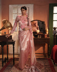 Zohra Pink Silver Silk Tissue Saree