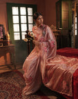 Zohra Pink Silver Silk Tissue Saree