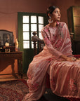 Zohra Pink Silver Silk Tissue Saree