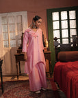 Sana Assymmetrical Flamingo Chanderi Kurta Set