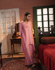Sana Assymmetrical Flamingo Chanderi Kurta Set