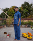 Ruhi Royal Blue Silk Chanderi Coord Set