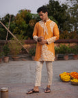Yusuf Mustard Silk Chanderi Kurta Set