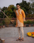 Yusuf Mustard Silk Chanderi Kurta Set