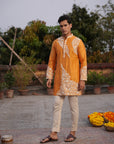 Yusuf Mustard Silk Chanderi Kurta Set