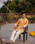 Yusuf Mustard Silk Chanderi Kurta Set