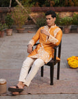 Yusuf Mustard Silk Chanderi Kurta Set
