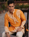 Yusuf Mustard Silk Chanderi Kurta Set