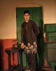 Rahim Black Silk Chanderi Kurta Set