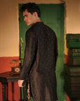 Rahim Black Silk Chanderi Kurta Set