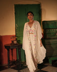 Eira Off White Georgette Cape Set