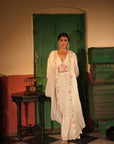Eira Off White Georgette Cape Set
