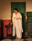 Eira Off White Georgette Cape Set