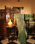 Jenna Teal Tissue Saree