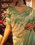 Jenna Teal Tissue Saree