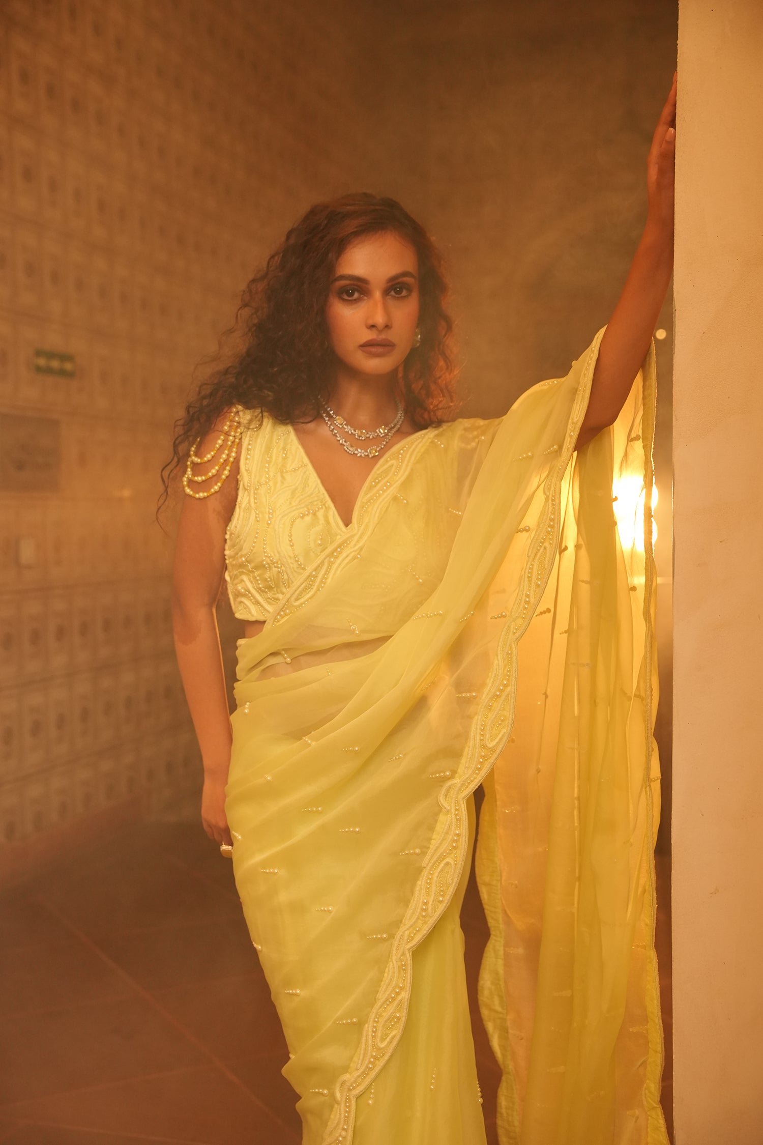 TT Heavy Embroidery Blouse With Organza Saree