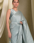 Classy Pleated Gown Saree - Powder Blue