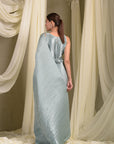 Classy Pleated Gown Saree - Powder Blue