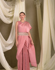 Classy Pleated Saree - Blush Pink
