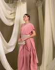 Classy Pleated Saree - Blush Pink