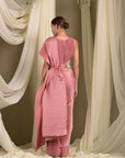 Classy Pleated Saree - Blush Pink