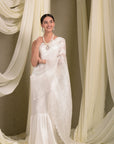 Pristine Pleated Gown Saree - Ivory