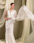 Pristine Pleated Gown Saree - Ivory