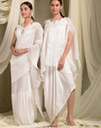 Pristine Pleated Gown Saree - Ivory