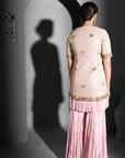 Quaysa Chiffon Garara Paired With High Low Kurta