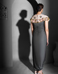 Rasht Crepe Satin Drape Dress