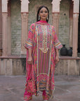Rani Pink Crepe Kaftan Pant Set Ethnic Party Outfit
