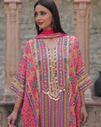 Rani Pink Crepe Kaftan Pant Set Ethnic Party Outfit