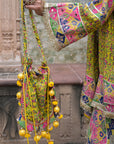 Green Viscose Crepe Suit Set with Tulip Pants – Festive Flair