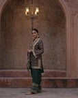 Kai Green Crepe Kurti Pant Set Designer Indian Ethnic Wear
