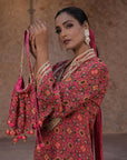 Rani Pink Crepe Kurti Salwar Set Contemporary Festive Fashion