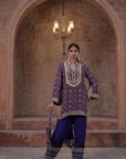Purple Crepe Kurti Salwar Set Traditional Embroidered Ethnic Wear