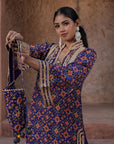 Purple Crepe Kurti Salwar Set Traditional Embroidered Ethnic Wear