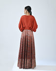 Red Ajrakh Embellished Gown