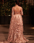Bronze Affair Lehenga Set. 2 (Lehenga with attached drape dupatta + Blouse)