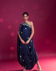 Deep Blue Ajrakh Patchworked Kaftan