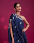 Deep Blue Ajrakh Patchworked Kaftan
