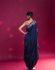 Deep Blue Ajrakh Patchworked Kaftan