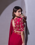 Pink Lotus Saree