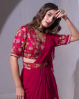 Pink Lotus Saree