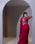 Pink Lotus Saree
