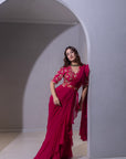Pink Lotus Saree