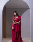 Pink Lotus Saree