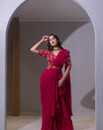 Pink Lotus Saree